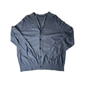 Banana Republic Cozy Luxury Blend Silk Cashmere Cardigan Sweater Large Grey XL